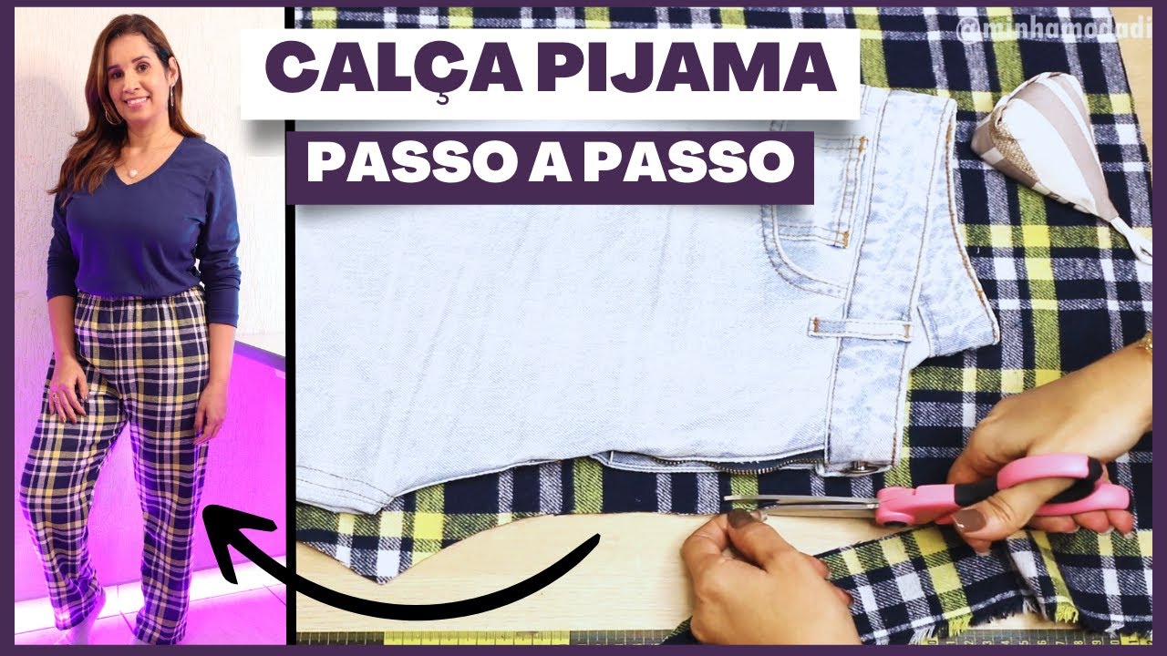 Como Fazer Uma Cal A Pijama Molde De Outra Cal A Passo A Passo