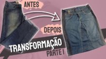 COMO TRANSFORMAR CALÇA JEANS EM SAIA – CALÇA 38 EM SAIA 46 😨😨