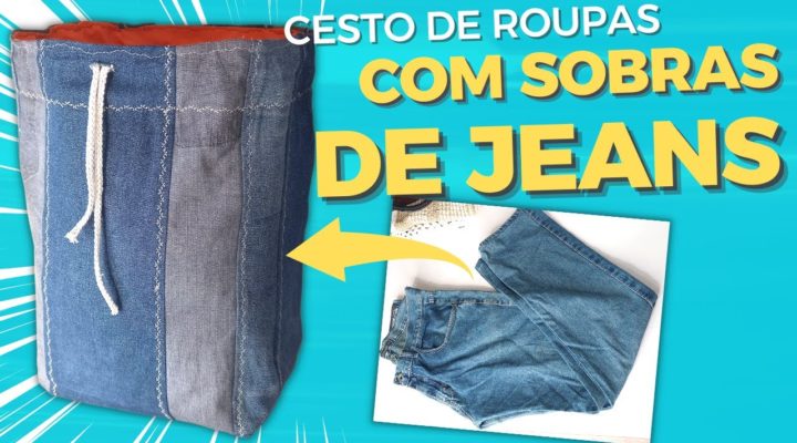 Como Fazer Um Cesto Multiuso Com Sobras de Jeans – Costura Criativa