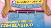 Como Alargar Bermuda / Calça Jeans Colocando Elástico no Lugar do Cós